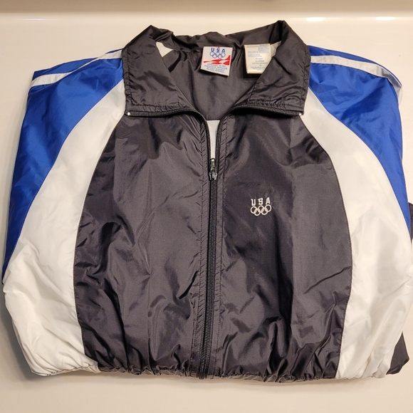 USA OLYMPICS Vintage Cinched Waist Full Zip Windbreaker Womens XL (16) JC PENNEY - Picture 14 of 16